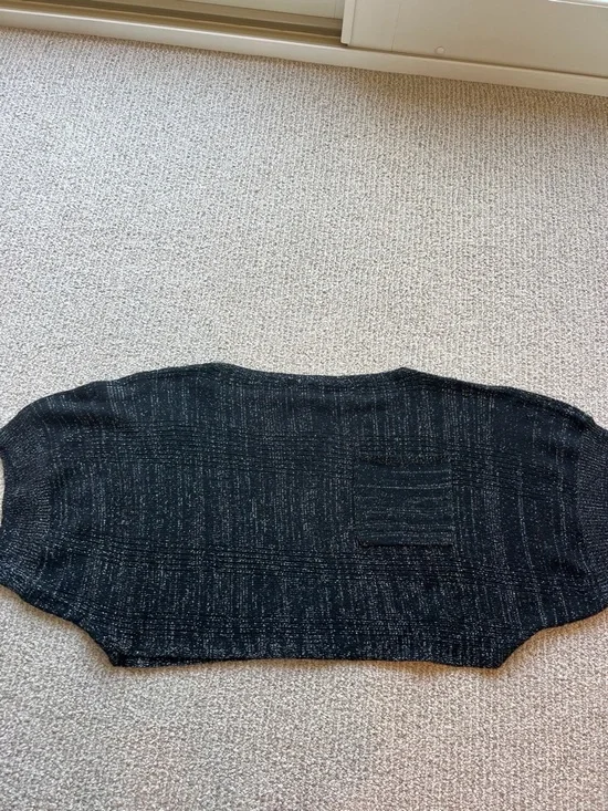 BCBGMaxAzria Black with metalic/silver Fleck Knit Top - Picture 3 of 4